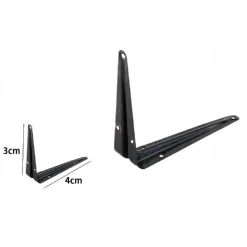 2 PZ REGGIMENSOLA SUPPORTO STAFFA TRIANGOLARE MENSOLA METALLO 3 X 4CM NERA 07909