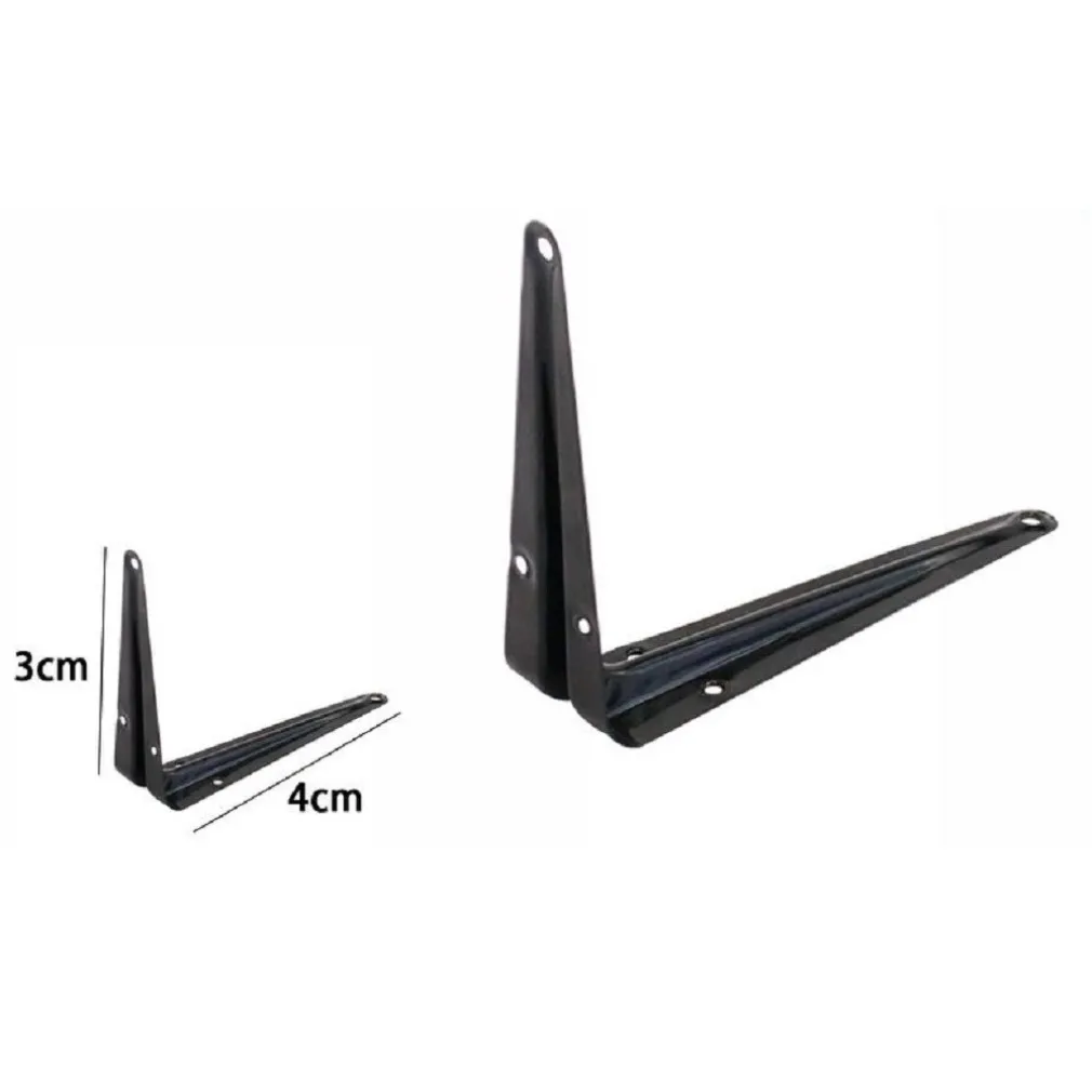 2 PZ REGGIMENSOLA SUPPORTO STAFFA TRIANGOLARE MENSOLA METALLO 3 X 4CM NERA 07909