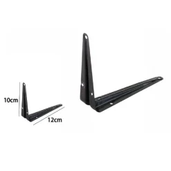 2 PZ REGGIMENSOLA SUPPORTO STAFFA TRIANGOLARE MENSOLA METALLO 10X12CM NERA 07914