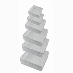 6 PZ SCATOLA IN TESSUTO CONTENITORI ORGANIZER BAGNO ARMADIO GRIGIO CHIARO 79072