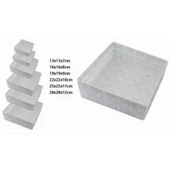 6 PZ SCATOLA IN TESSUTO CONTENITORI ORGANIZER BAGNO ARMADIO GRIGIO CHIARO 79072