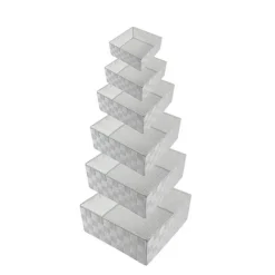 6 PZ SCATOLA IN TESSUTO CONTENITORI ORGANIZER BAGNO ARMADIO PORTA OGGETTI GRIGIO 79073