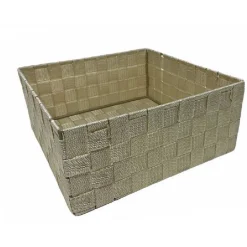 6 PZ SCATOLA IN TESSUTO CONTENITORI ORGANIZER BAGNO ARMADIO CASSETTI BEIGE 79152