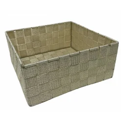 6 PZ SCATOLA IN TESSUTO CONTENITORI ORGANIZER BAGNO ARMADIO CASSETTI BEIGE 79152