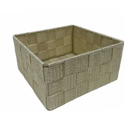 6 PZ SCATOLA IN TESSUTO CONTENITORI ORGANIZER BAGNO ARMADIO CASSETTI BEIGE 79152