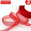 3 ROTOLO ROTOLI NASTRO ROSSO BOMBONIERA ORGANZA DECORAZIONI ADDOBBI DECOUPAGE