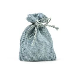 25 SACCHETTI DI JUTA AZZURRO PER BOMBONIERE CONFETTI COMPLEANNI MATRIMONIO