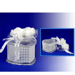 12 SCATOLINA PORTA CONFETTI A FORMA DI CUORE BOMBONIERA MATRIMONIO COMUNIONE