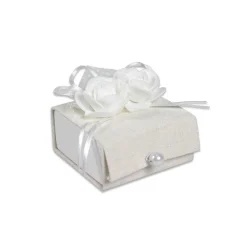 12 SCATOLINE PORTACONFETTI SCRIGNO IN TESSUTO BOMBONIERA MATRIMONIO COMUNIONE