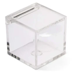 12 SCATOLINE SCATOLE CUBO PLEXIGLASS 5X5 TRASPARENTE PORTA CONFETTI BOMBONIERA