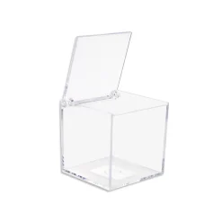 12 SCATOLINE SCATOLE CUBO PLEXIGLASS 6X6cm TRASPARENTE PORTA CONFETTI BOMBONIERA