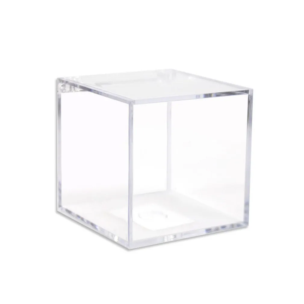 12 SCATOLINE SCATOLE CUBO PLEXIGLASS 6X6cm TRASPARENTE PORTA CONFETTI BOMBONIERA