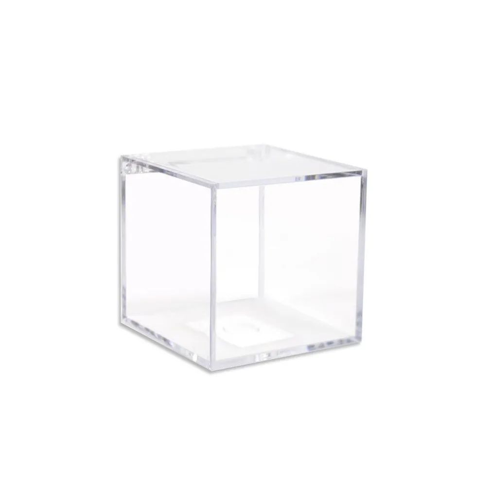 12 SCATOLINE SCATOLE CUBO PLEXIGLASS 6X6cm TRASPARENTE PORTA CONFETTI BOMBONIERA