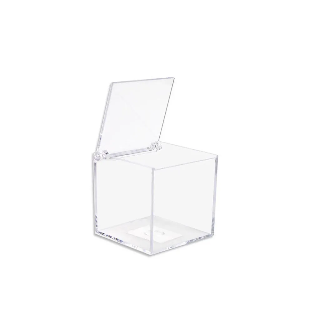 12 SCATOLINE SCATOLE CUBO PLEXIGLASS 6X6cm TRASPARENTE PORTA CONFETTI BOMBONIERA