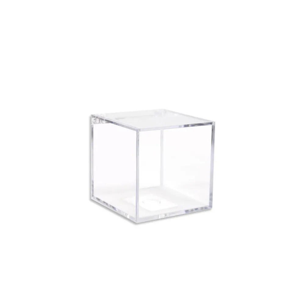 12 SCATOLINE SCATOLE CUBO PLEXIGLASS 6X6cm TRASPARENTE PORTA CONFETTI BOMBONIERA
