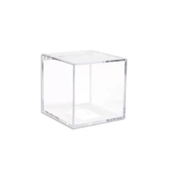12 SCATOLINE SCATOLE CUBO PLEXIGLASS 6X4cm TRASPARENTE PORTA CONFETTI BOMBONIERA