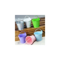 24 SECCHIELLI IN LATTA COLORATI PORTACONFETTI BOMBONIERA SEGNAPOSTO SEGNATAVOLO