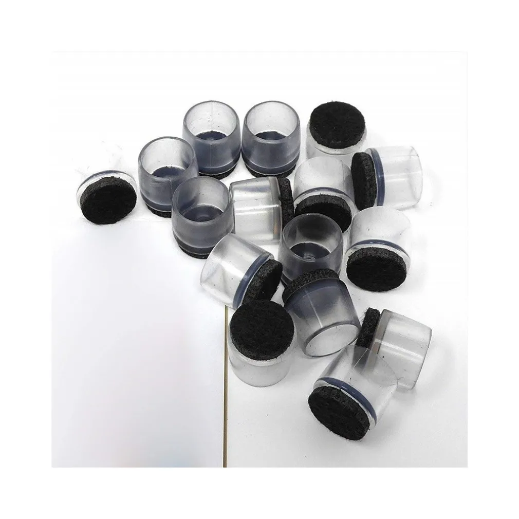 8 TAPPI GAMBA SOTTOSEDIE FELTRINI PLASTICA ROTONDO ANTISCIVOLO 22-26MM GRAFFI