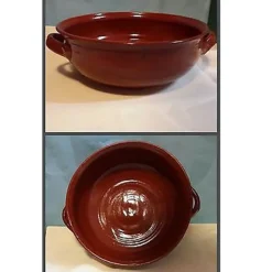 6 TEGAMINI 15 CM CON MANICI TEGAME TEGAMI PENTOLAME CERAMICA TERRACOTTA CUCINA