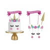 10 TOPPER TOPPERS UNICORNO TORTA FESTA COMPLEANNO DECORAZIONI GLITTER BAMBINI