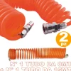 2 TUBI TUBO ARIA COMPRESSA FLESSIBILE PER COMPRESSORE 8 15 METRI INNESTI RAPIDII