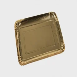 5 VASSOI PORTA SOTTO TORTA 24X19 CM 1.4 MM ORO RETTANGOLARE CARTONE DORATO