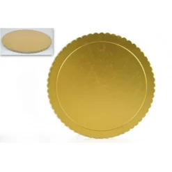 3 VASSOI PORTA TORTA PIATTO 30 CM 2MM ORO TONDO CIRCOLARE CARTONE DORATO