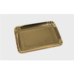 5 VASSOI PORTA TORTA 25X35 CM 1.4 ORO RETTANGOLARE PIATTO DOLCI CARTONE DORATO