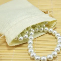 25 VELI SACCHETTI DI JUTA AVORIO PER BOMBONIERE CONFETTI COMPLEANNI MATRIMONIO