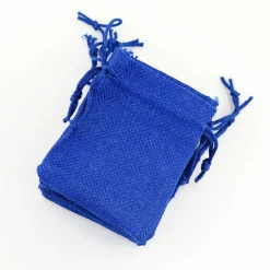 25 VELI SACCHETTI JUTA BLU PER BOMBONIERE FESTE DECORAZIONI COTILLON