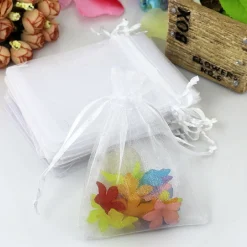 50 VELI SACCHETTI ORGANZA TULLE PER CONFETTI REGALO BOMBONIERA
