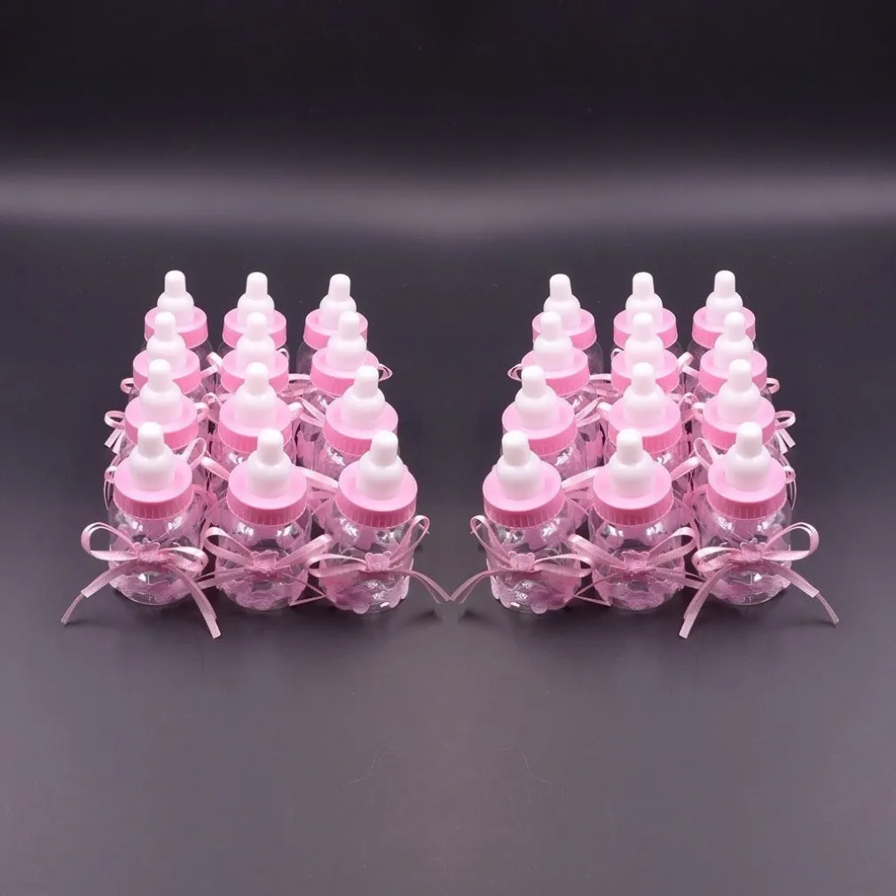 12 X BOMBONIERA PORTACONFETTI PER BATTESIMO NASCITA BOTTIGLIA BIBERON ROSA