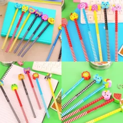 12 X BOMBONIERA REGALINO PER FESTA BAMBINI COMPLEANNO MATITA IN LEGNO CON GOMMA