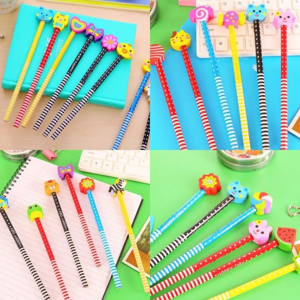 12 X BOMBONIERA REGALINO PER FESTA BAMBINI COMPLEANNO MATITA IN LEGNO CON GOMMA