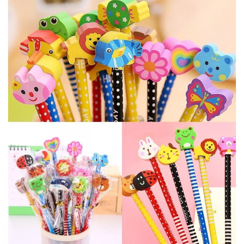 12 X BOMBONIERA REGALINO PER FESTA BAMBINI COMPLEANNO MATITA IN LEGNO CON GOMMA