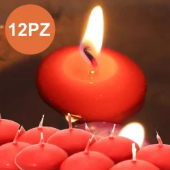 12 X CANDELINE GALLEGGIANTI ROSSE ROSSO MATRIMONIO DECORAZIONE TEALIGHT CANDELE
