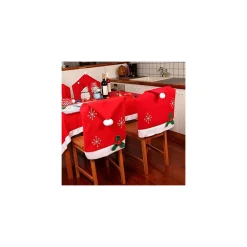 4 X COPRISEDIA NATALIZIO COPRI SCHIENALE SEDIE DECORAZIONE TAVOLA CENONE NATALE