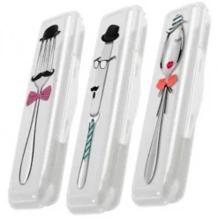 2 X CUSTODIA PORTAPOSATE POSATE FORCHETTE COLTELLO PORTA DA PRANZO SCUOLA