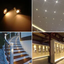 9 X MINI FARETTO A LED DA INCASSO 1W CREE COB SILVER CIELO STELLATO PUNTO LUCE