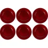 6 X SOTTOPIATTI NATALIZI IN PLASTICA 33CM DECORAZIONI NATALE PER LA TAVOLA ROSSO
