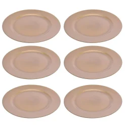 6 X SOTTOPIATTI NATALIZI IN PLASTICA 33CM DECORAZIONI NATALE PER LA TAVOLA GOLD