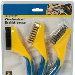 3 X SPAZZOLE PULIZIA METALLO ACCIAIO KIT PITTURA SPAZZOLA PER FERRO FAI DA TE