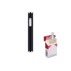 ACCENDINO RICARICABILE SLIM COMPATTO ANTIVENTO USB SENZA FIAMMA NO GAS SIGARETTA