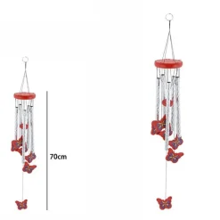 ACCHIAPPASOGNI DECORAZIONE CHAKRA FARFALLE CAMPANELLI VENTO EOLICI LUMINOSI 70CM