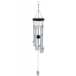 ACCHIAPPASOGNI DECORAZIONE CHAKRA GUFI CAMPANELLI VENTO EOLICI IN ARGENTO 65 CM