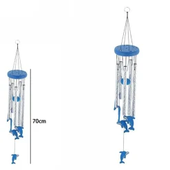 ACCHIAPPASOGNI DECORAZIONE CHAKRA DELFINI CAMPANELLI VENTO EOLICI LUMINOSI 70CM