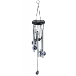 ACCHIAPPASOGNI DECORAZIONE CHAKRA OCCHI CAMPANELLI VENTO EOLICI IN ARGENTO 60 CM