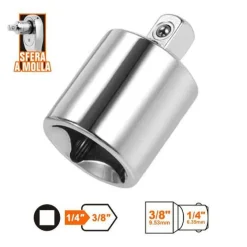 ADATTATORE ATTACCO QUADRATO 1/4" PER CHIAVI A BUSSOLA 3/8" SFERA A MOLLA 57215