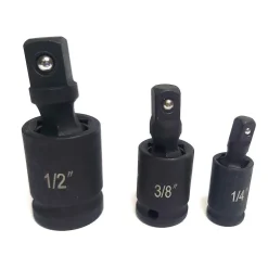 ADATTATORE CHIAVE BUSSOLA CRICCHETTO SET 3PZ RIDUTTORI 1/2 1/4 3/8 SNODO SFERICO