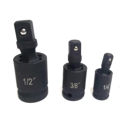 ADATTATORE CHIAVE BUSSOLA CRICCHETTO SET 3PZ RIDUTTORI 1/2 1/4 3/8 SNODO SFERICO